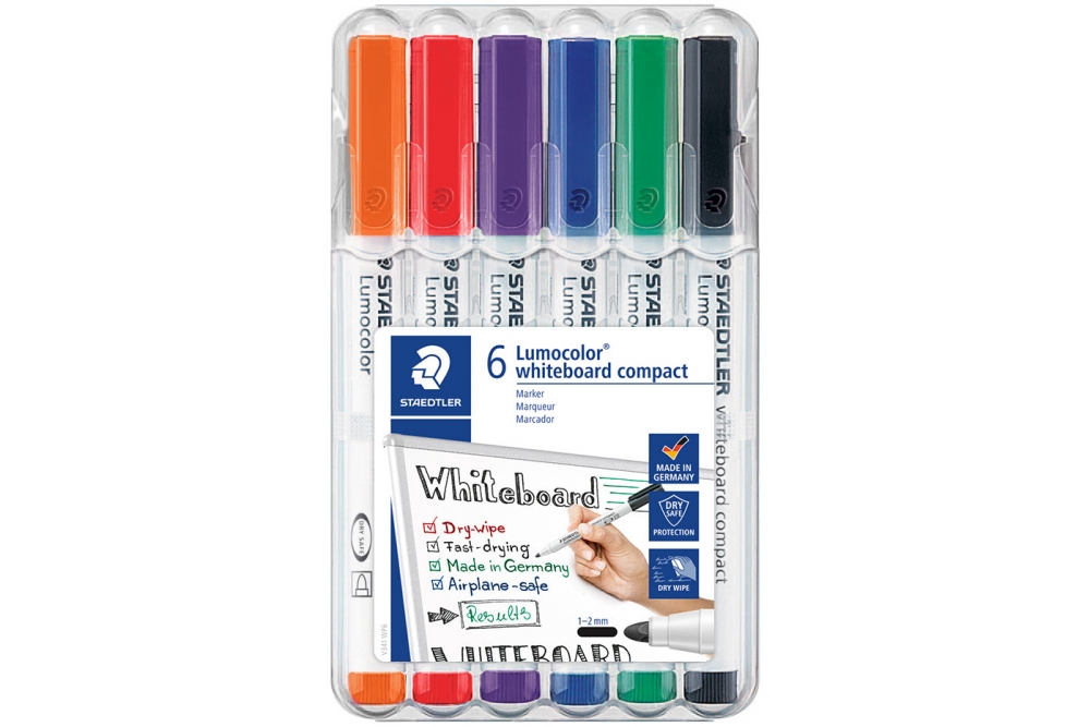 Staedtler Whiteboard Marker Refillable Bullet Tip Assorted Pk6