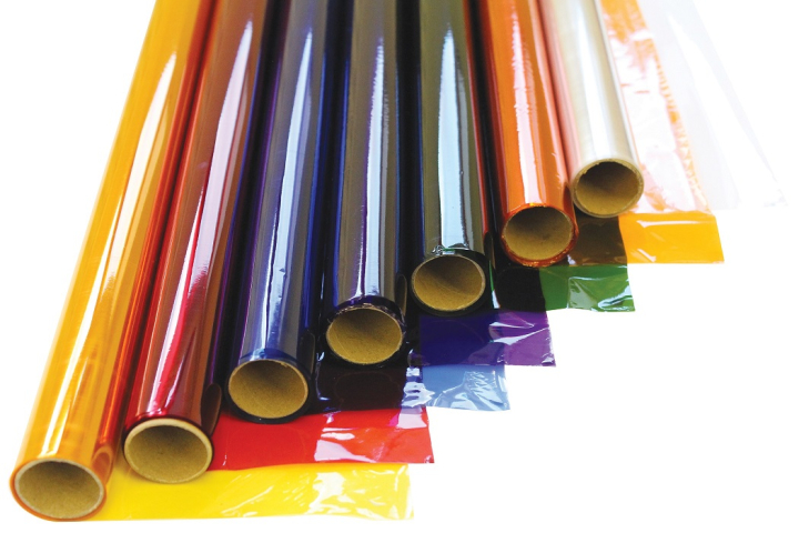 Cellophane Rolls Assorted Colours 500mm x 4.5m Pk7