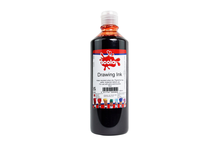 Drawing Ink Bright Red 500ml Pk1