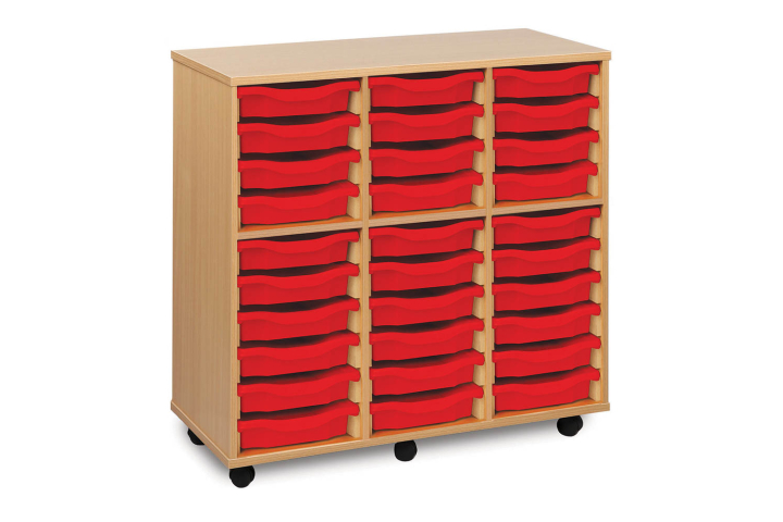 30 Shallow Tray Storage Unit Beech W1030mm x D453mm x H979mm