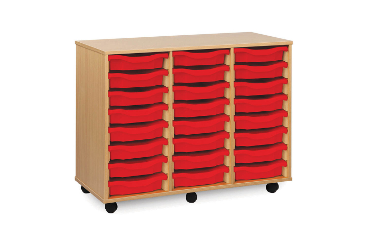 24 Shallow Tray Storage Unit Beech W1030mm x D453mm x H789mm