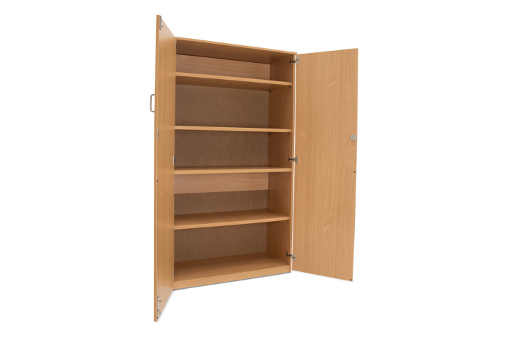 Storage Cupboard Beech with Doors - 4 Adjustable Shelves/1 Fixed Shelf W1030 x D