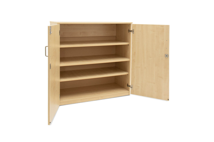 Storage Cupboard Maple with Doors - 2 Adjustable Shelves/1 Fixed Shelf W1030 x D