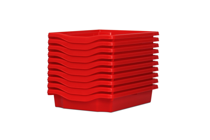 Single Storage Plastic Tray Red Pk10