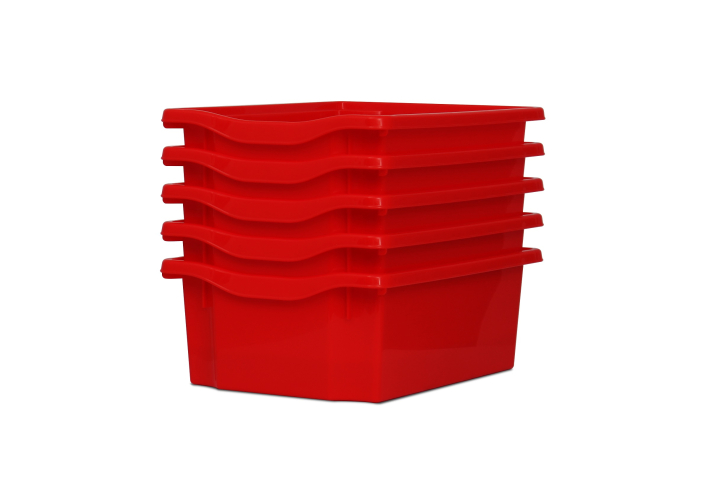 Deep Storage Plastic Tray Red Pk5