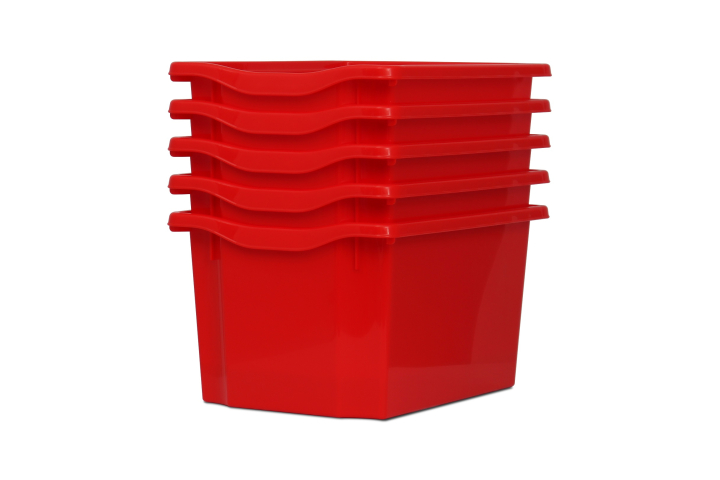 Extra Deep Storage Plastic Tray Red Pk5