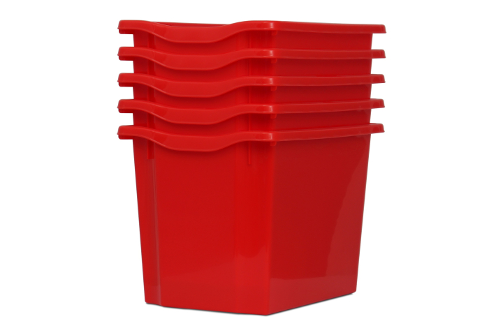 Jumbo Storage Plastic Tray Red Pk5