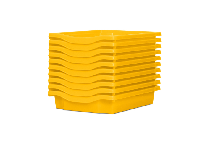 Single Storage Plastic Tray Yellow Pk10