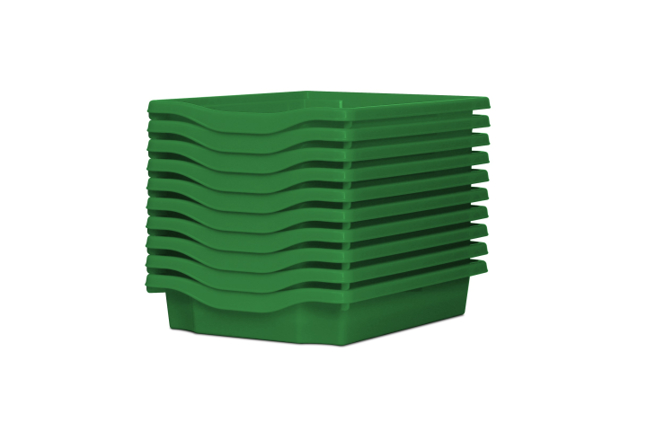 Single Storage Plastic Tray Green Pk10