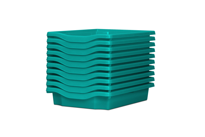 Single Storage Plastic Tray Turquoise Pk10