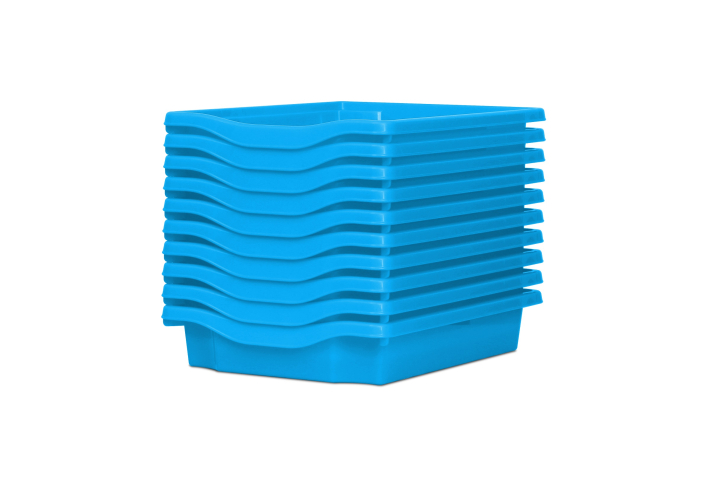 Single Storage Plastic Tray Cyan Pk10