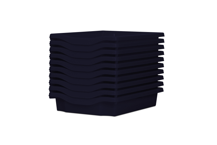 Single Storage Plastic Tray Dark Blue Pk10