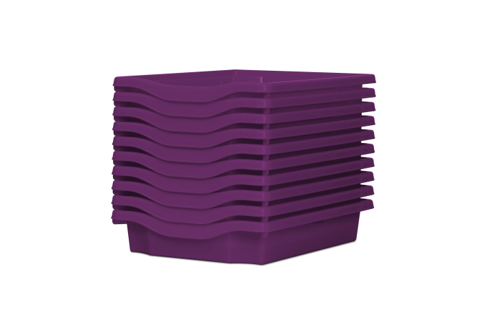 Single Storage Plastic Tray Purple Pk10