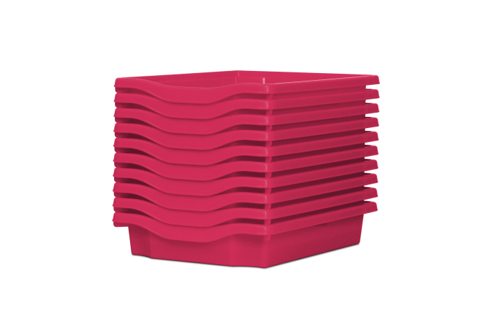 Single Storage Plastic Tray Pink Pk10