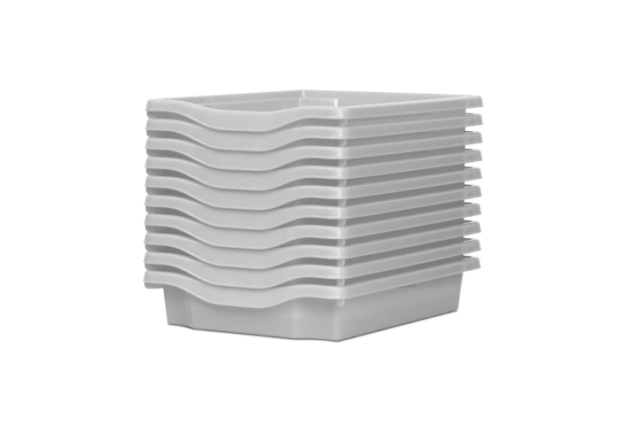 Single Storage Plastic Tray Light Grey Pk10