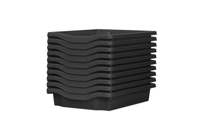 Single Storage Plastic Tray Dark Grey Pk10