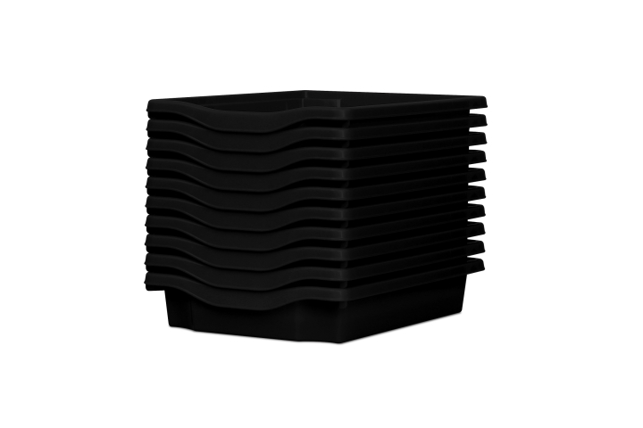 Single Storage Plastic Tray Black Pk10