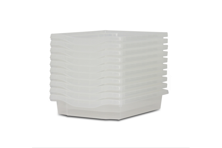 Single Storage Plastic Tray Translucent Pk10