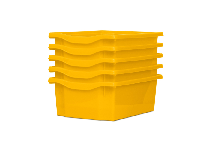 Deep Storage Plastic Tray Yellow Pk5