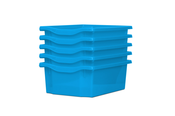 Deep Storage Plastic Tray Cyan Pk5