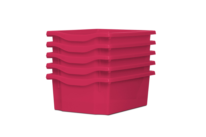 Deep Storage Plastic Tray Pink Pk5