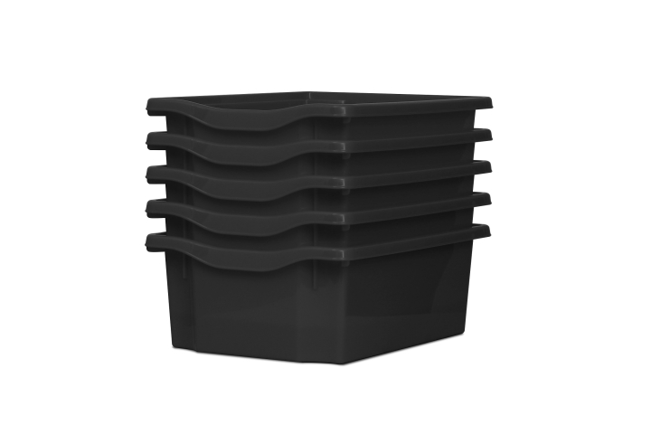 Deep Storage Plastic Tray Dark Grey Pk5