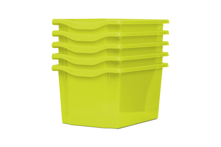 Extra Deep Storage Plastic Tray Lime Pk5