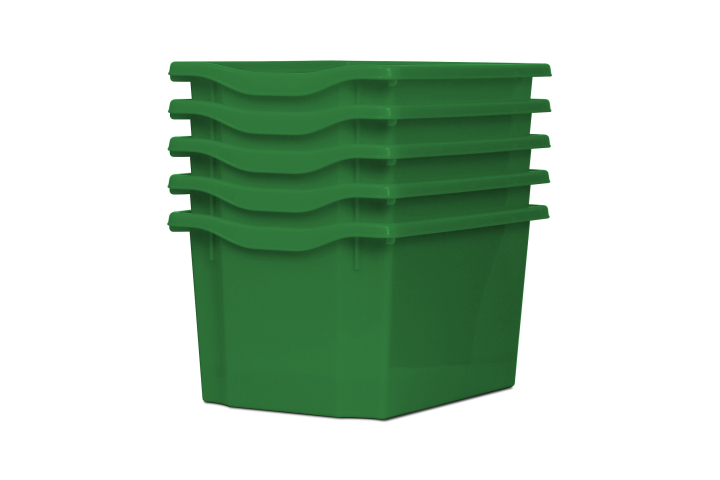 Extra Deep Storage Plastic Tray Green Pk5