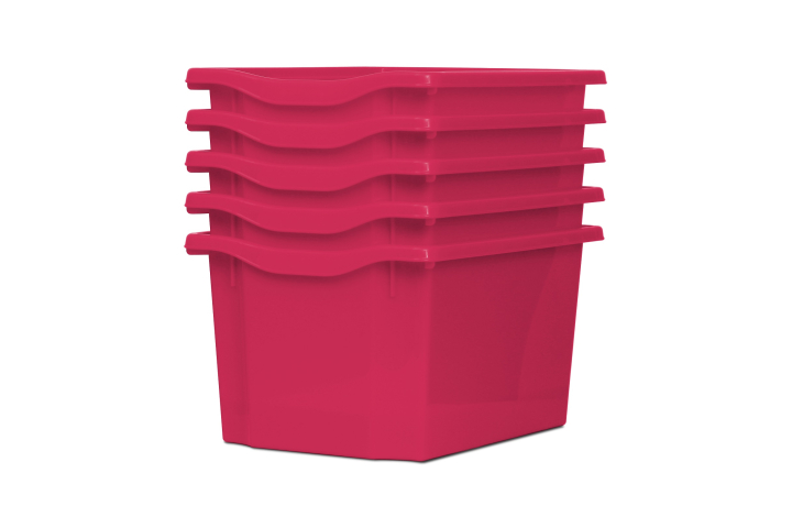 Extra Deep Storage Plastic Tray Pink Pk5