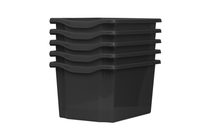 Extra Deep Storage Plastic Tray Dark Grey Pk5