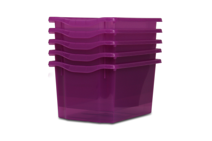 Extra Deep Storage Plastic Tray Violet Tint Pk5