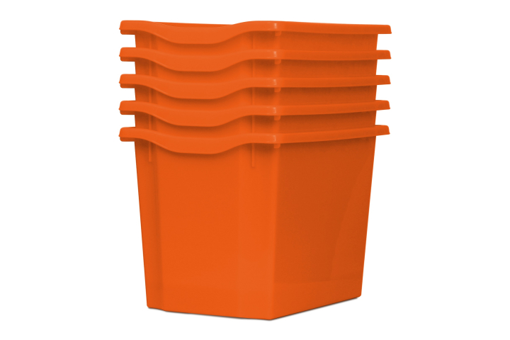 Jumbo Storage Plastic Tray Tangerine Pk5