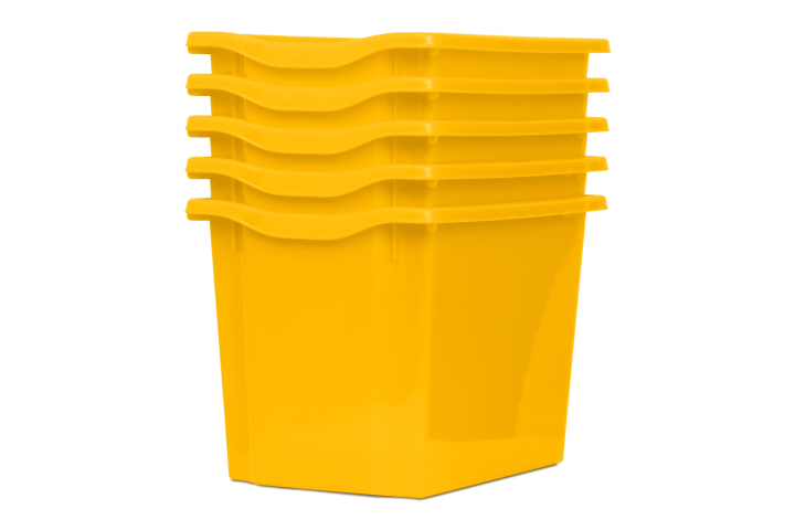 Jumbo Storage Plastic Tray Yellow Pk5