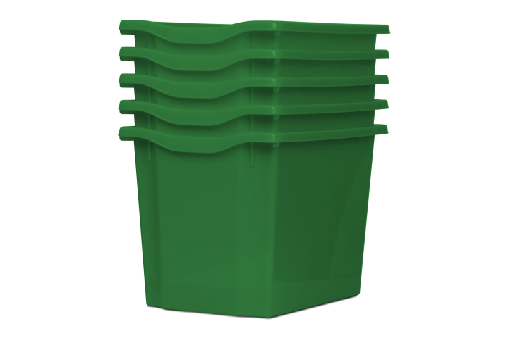 Jumbo Storage Plastic Tray Green Pk5