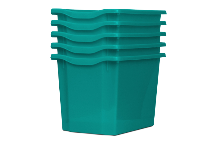 Jumbo Storage Plastic Tray Turquoise Pk5