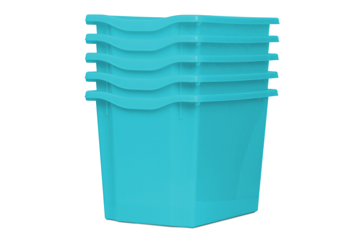 Jumbo Storage Plastic Tray Light Blue Pk5