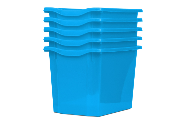 Jumbo Storage Plastic Tray Cyan Pk5