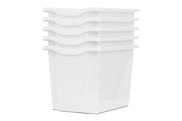 Jumbo Storage Plastic Tray White Pk5