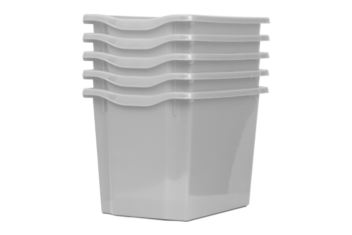 Jumbo Storage Plastic Tray Light Grey Pk5