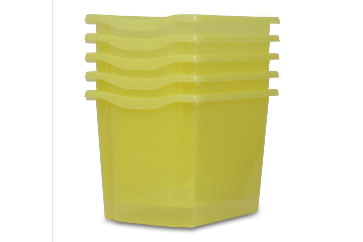 Jumbo Storage Plastic Tray Citron Tint Pk5