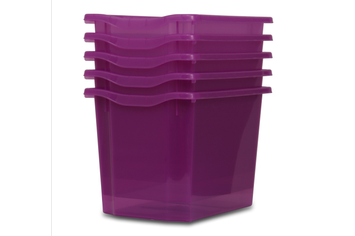 Jumbo Storage Plastic Tray Violet Tint Pk5