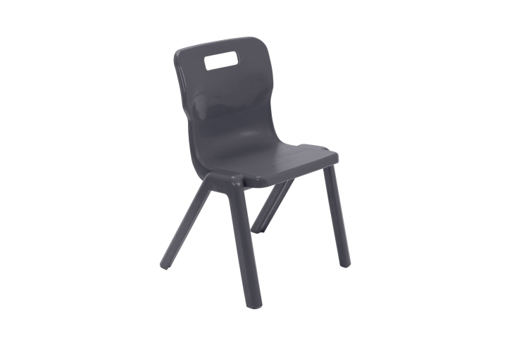 Titan One Piece Chair Charcoal Size 4 - 380mm High 8-10 years