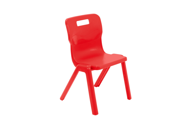 Titan One Piece Chair Red Size 4 - 380mm High 8-10 years