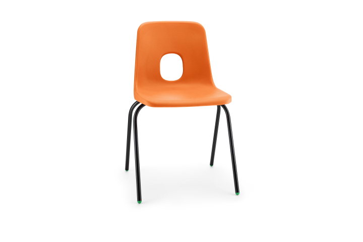 Hille E Series Chair Orange Size 1 Black Frame 260mm