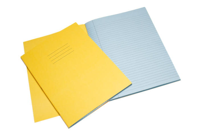 Performance SEN Exercise Books 80 Blue Pages 8mm F&M Yellow Cover Pk25							