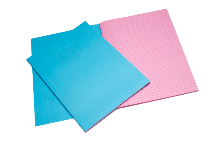 Performance SEN Exercise Books 80 Pink Pages 8mm F&M Light Blue Cover Pk25						