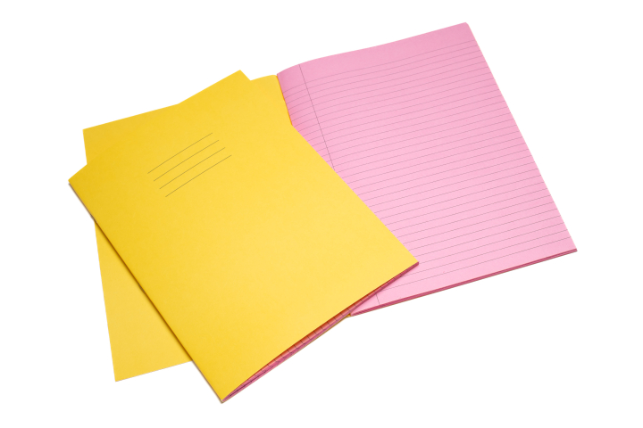 Performance SEN Exercise Books 80 Pink Pages 8mm F&M Yellow Cover Pk25							