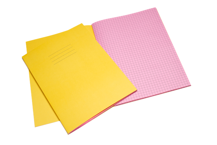 Performance SEN Exercise Books 80 Pink Pages 7mm Squared Yellow Cover Pk25						