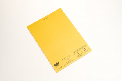 Performance A4+ Exercise Book Portrait 80 Pages Pk 50 15mm Feint & Margin Yellow 1