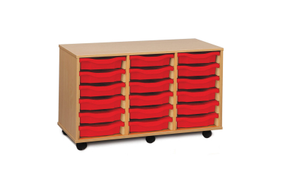 18 Shallow Tray Storage Unit Beech W1030mm x D453mm x H617mm